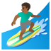 🏄🏾‍♂️ man surfing: medium-dark skin tone display on Google